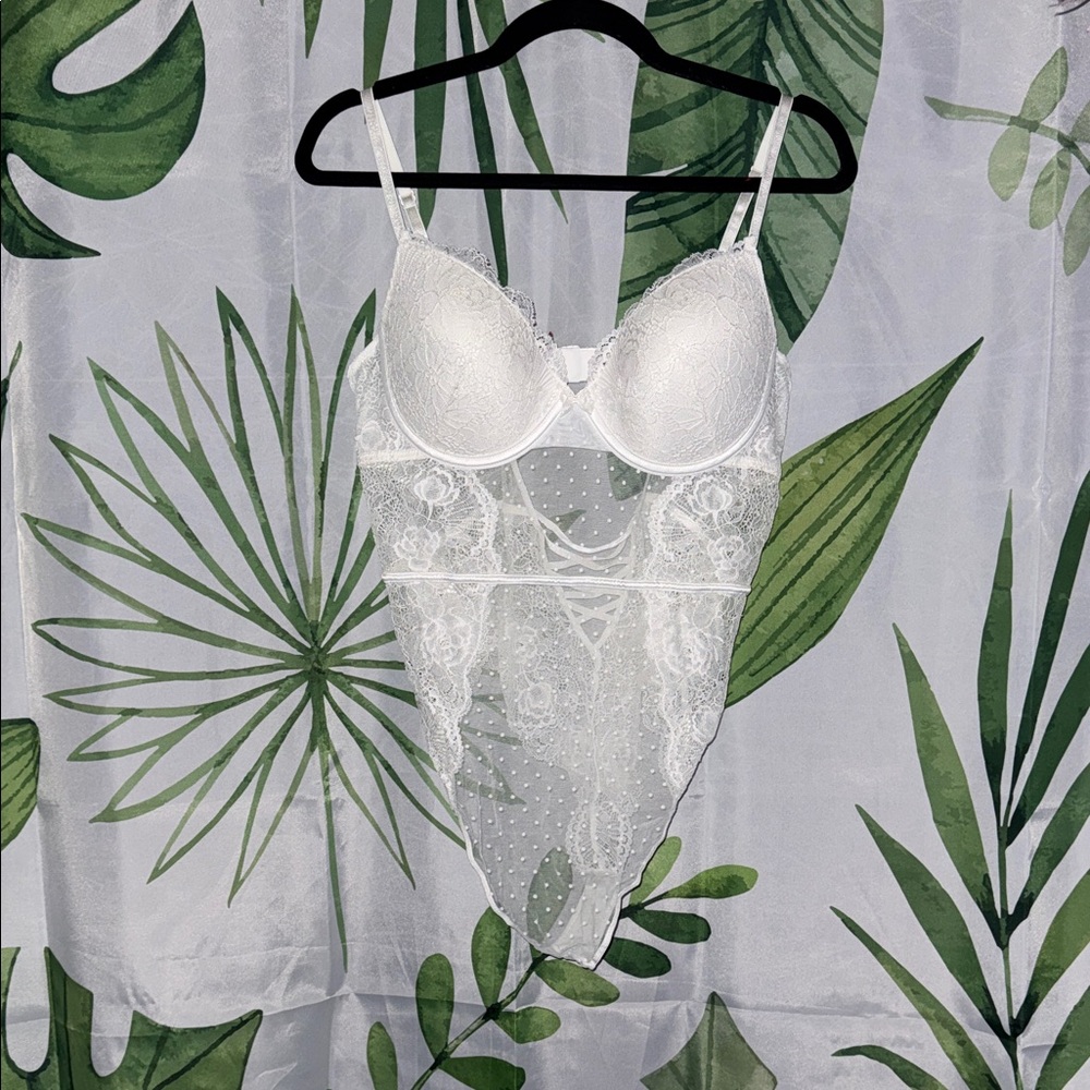 La Vie En Rose White Lace Bodysuit